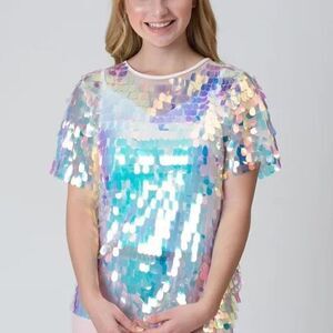 Le Superbe NWT Mimosa Sequin Top in Pink Champagne Size 0